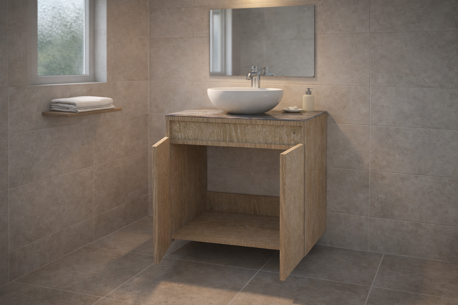 Vista 3D del diseño del mueble