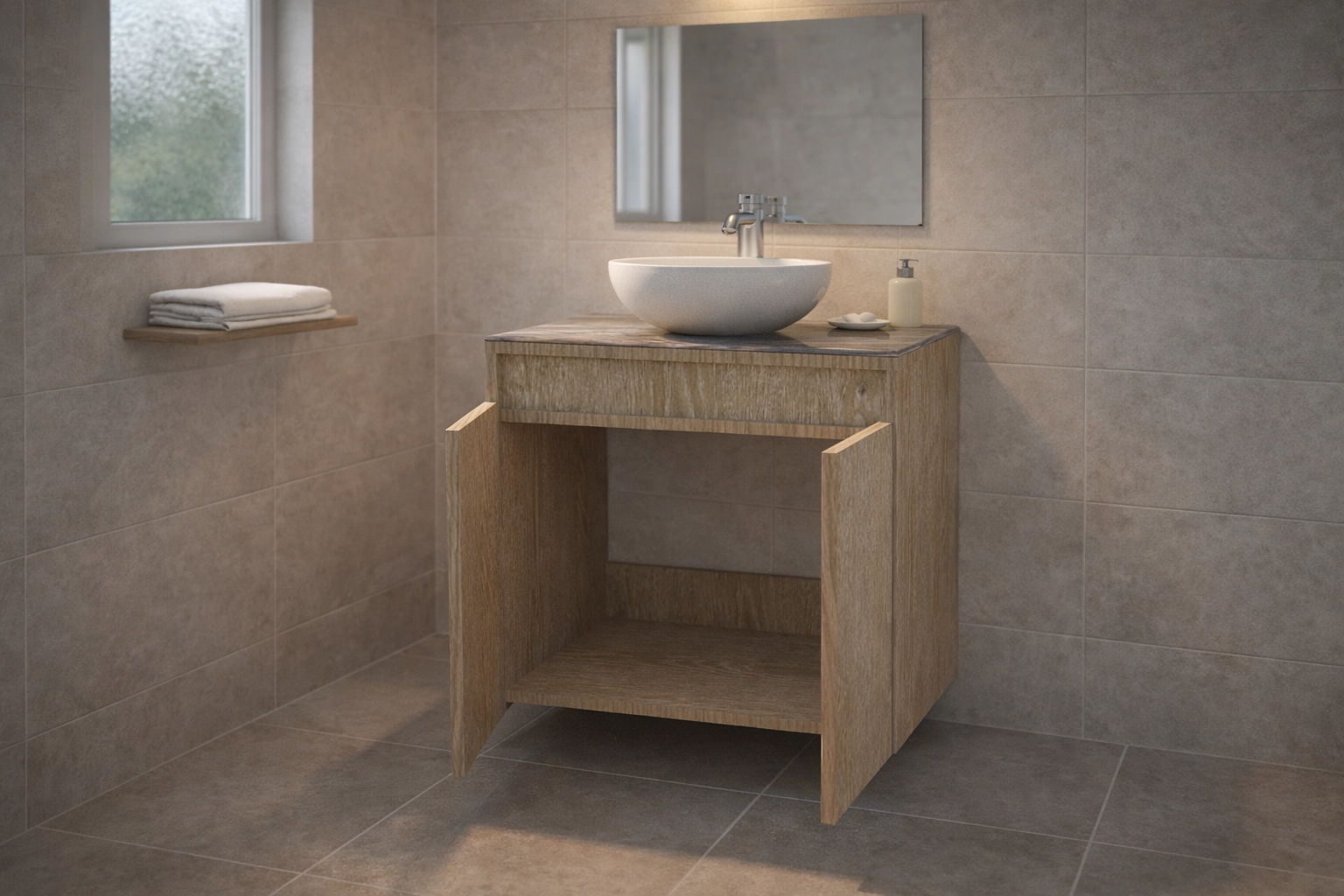 Vista 3D del diseño del mueble